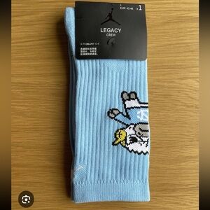 Jordan Legacy Crew Basketball Sock Light Blue Tarheels - NEW - Men’s LARGE